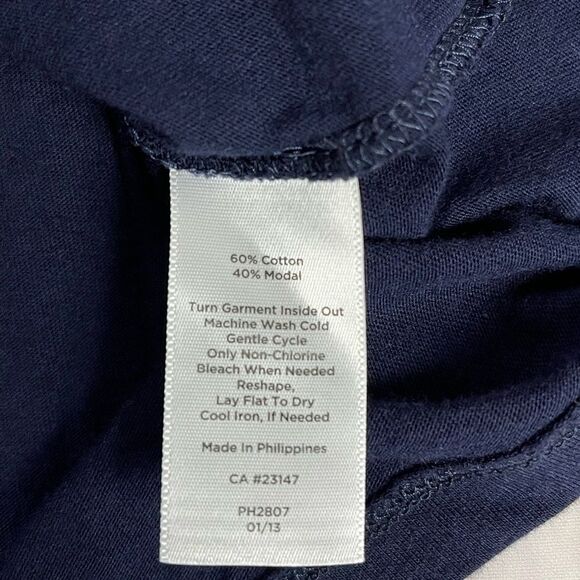 TALBOTS navy V-neck sleeveless top ribbon embellishment - size MP - Picture 5 of 10